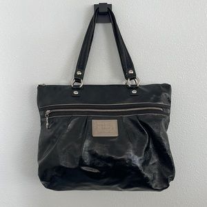 Coach Poppy Bag Black Patten Leather  C1076-15791